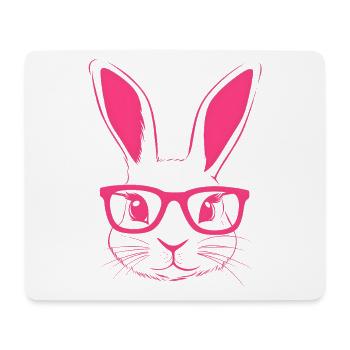 Rabbit Glasses Bunny Bunny Ears Bunny Gift - Mouse Pad (horizontal) - white - Front