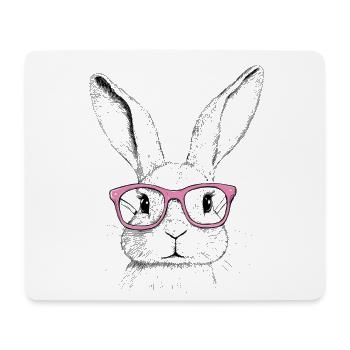 Hasenohren Bunny Brille Kaninchen Hase Geschenk - Mousepad (Querformat) - Weiß - Vorne