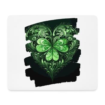 Saint-Patrick Shamrock Heart - Tapis de souris (format paysage) - blanc - Devant