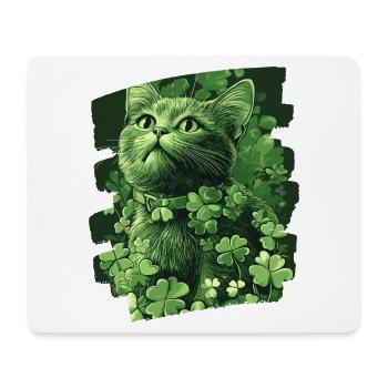 St Patricks day Katze - Mousepad (Querformat) - Weiß - Vorne