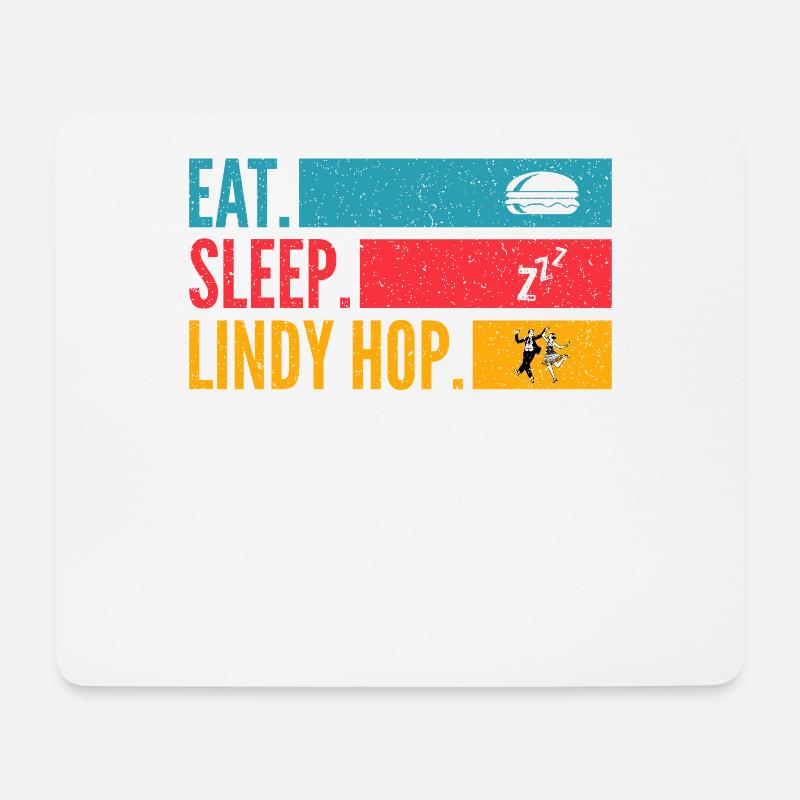 Eat Sleep Lindy Hop Repeat für Swing Tänzer - Mousepad (Querformat) - Weiß