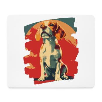 Beagle - Tapis de souris (format paysage) - blanc - Devant