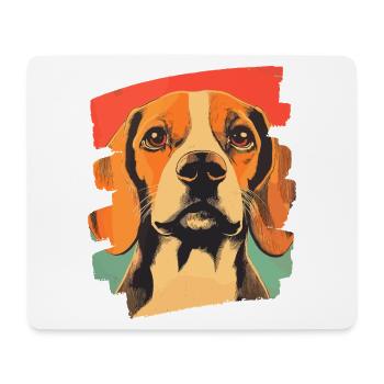 Beagle - Tapis de souris (format paysage) - blanc - Devant