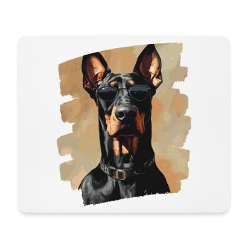 Dobermann - Mousepad (Querformat) - Weiß - Vorne