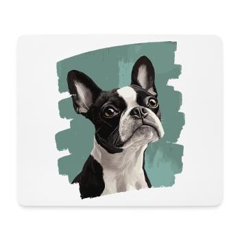 Boston Terrier - Mouse Pad (horizontal) - white - Front