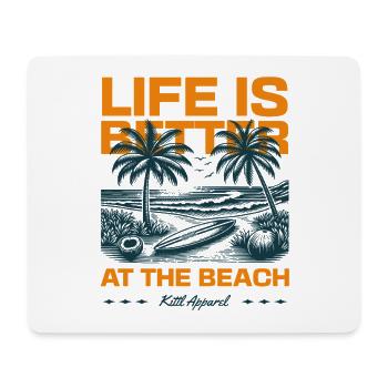 Life is Better At The Beach - Mousepad (Querformat) - Weiß - Vorne