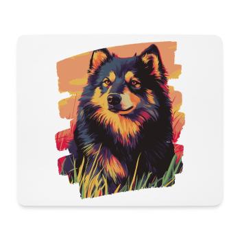 Finnish Lapphund - Mouse Pad (horizontal) - white - Front