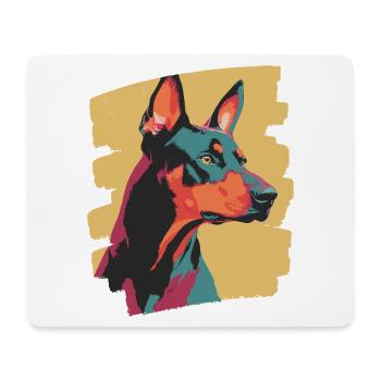 Dobermann - Mousepad (Querformat) - Weiß - Vorne