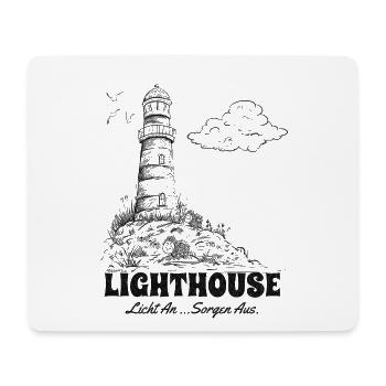 Leuchtturm Sketch Meer Urlaub Spruch - Mousepad (Querformat) - Weiß - Vorne