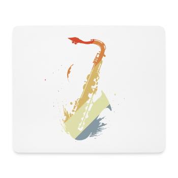 Saxophone Vintage Look - Tapis de souris (format paysage) - blanc - Devant