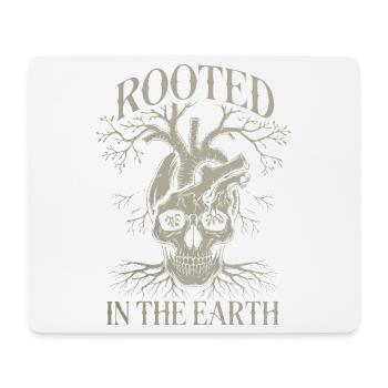 Verwurzelt in der Erde - Totenkopf und Herz Gothic Kunst - Mousepad (Querformat) - Weiß - Vorne