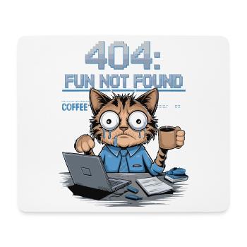 404 Fun Not Found - Drôle de chat café travail Meme - Tapis de souris (format paysage) - blanc - Devant