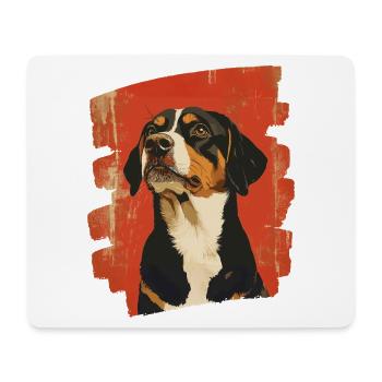 Entlebucher Sennenhund - Mousepad (Querformat) - Weiß - Vorne