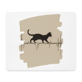 ECG chat - Tapis de souris (format paysage) - blanc - Devant