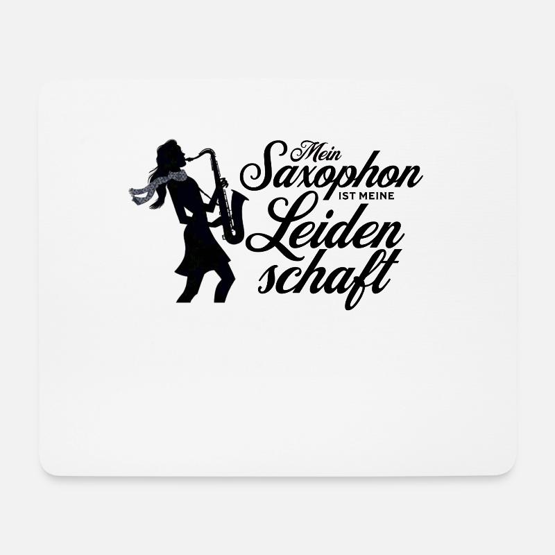 Mein Saxophon ist meine Leidenschaft - Mousepad (Querformat) - Weiß
