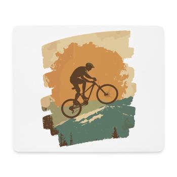 Mountain bikers Downhill Mountains Cycling - Mouse Pad (horizontal) - white - Front