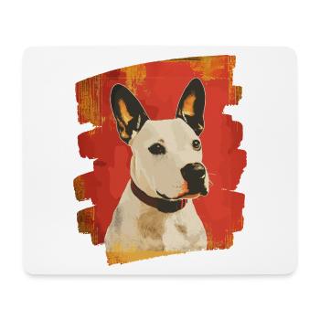 Bullterrier Kampfhund Hunderasse - Mousepad (Querformat) - Weiß - Vorne
