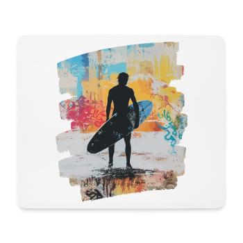 Surfeur Surf Planche de surf Surf - Tapis de souris (format paysage) - blanc - Devant
