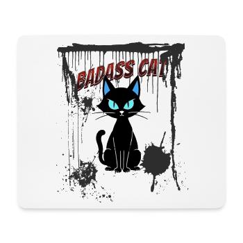 Badass Cat - Mouse Pad (horizontal) - white - Front