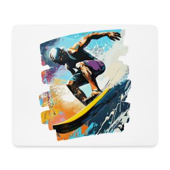 Surfeur Surf Planche de surf Surf - Tapis de souris (format paysage) - blanc - Devant