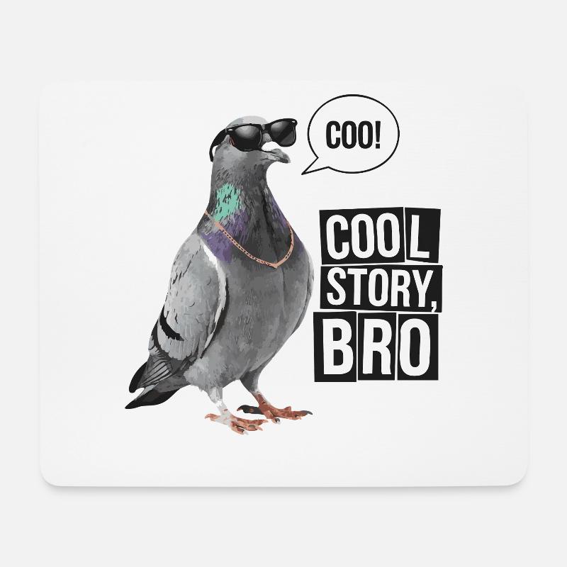 Lustige Taube Coole Geschichte Bro Sarkastisch - Mousepad (Querformat) - Weiß
