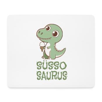 Süssosaurus Dino liebt Eiscreme und Süßigkeiten - Mousepad (Querformat) - Weiß - Vorne