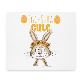 Egg-Stra Lapin de Pâques mignon disant motif de Pâques - Tapis de souris (format paysage) - blanc - Devant