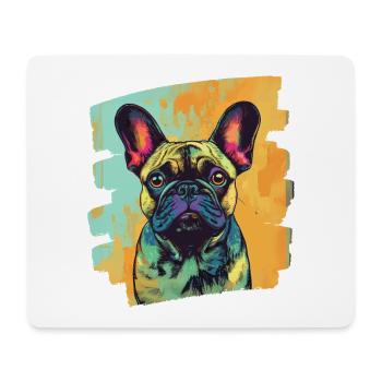 Bouledogue français Frenchie - Tapis de souris (format paysage) - blanc - Devant