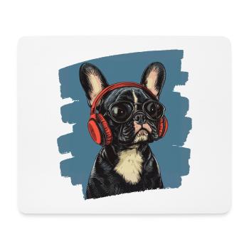 Frenchie Französische Bulldogge - Mousepad (Querformat) - Weiß - Vorne