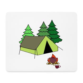 Fire Campfire Tent Camp Camping Camping - Mouse Pad (horizontal) - white - Front
