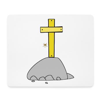 Halloween Kreuz Kreuze Spinne - Mousepad (Querformat) - Weiß - Vorne