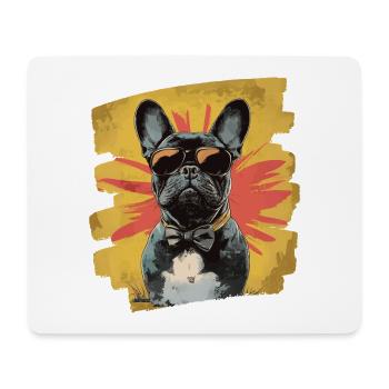 Bouledogue français Frenchie - Tapis de souris (format paysage) - blanc - Devant