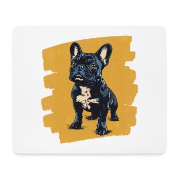 Frenchie Französische Bulldogge - Mousepad (Querformat) - Weiß - Vorne