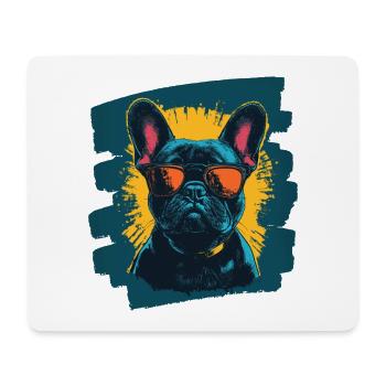 Bouledogue français Frenchie - Tapis de souris (format paysage) - blanc - Devant