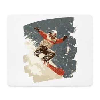 Snowboarder Pulverschnee - Mousepad (Querformat) - Weiß - Vorne