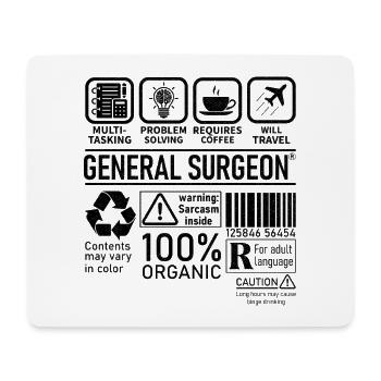 General Surgeon multi tasking problem solving - Mouse Pad (horizontal) - white - Front