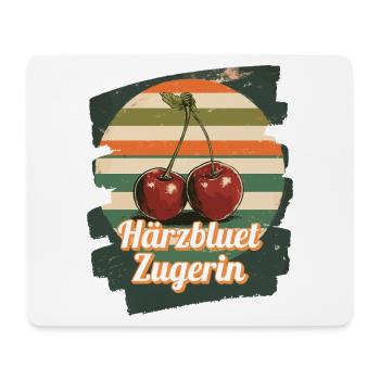 Härzbluetzugerin Zuger Chriesi Kirschen Kanton Zug - Mousepad (Querformat) - Weiß - Vorne