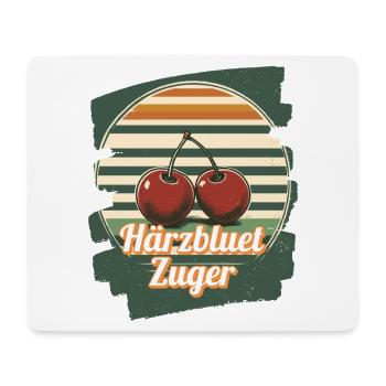 Härzbluetzuger Zuger Chriesi Cerises Canton Zoug - Tapis de souris (format paysage) - blanc - Devant