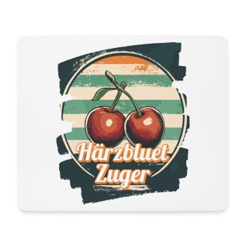 Härzbluetzuger Zuger Chriesi Cerises Canton Zoug - Tapis de souris (format paysage) - blanc - Devant