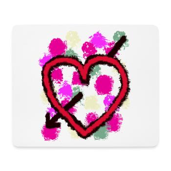Valentin Valentinstag Herz Herzen Pfeil Liebe - Mousepad (Querformat) - Weiß - Vorne