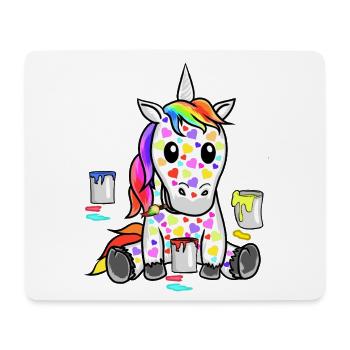 Unicorn Unicorns Valentine Heart Hearts In Love - Mouse Pad (horizontal) - white - Front