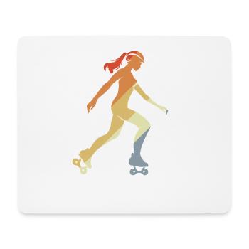 Vintage Roller Skating Girl Grafik - Mousepad (Querformat) - Weiß - Vorne
