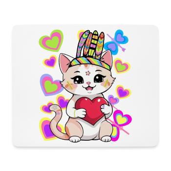 Katze Geburtstag Kinder Kind Herz Herzen Baby - Mousepad (Querformat) - Weiß - Vorne