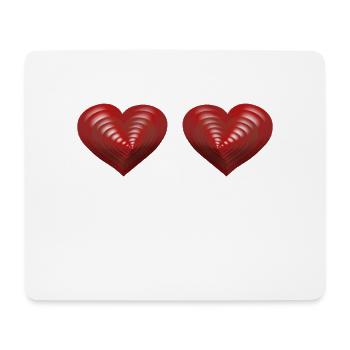 Herz Herzen Valentin Valentinstag Partnerschaft - Mousepad (Querformat) - Weiß - Vorne