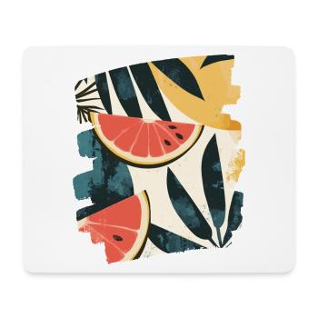 Sommer Wassermelone und Palmen - Mousepad (Querformat) - Weiß - Vorne