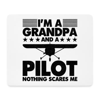 I'm a grandpa and a pilot nothing scares me - Mousepad (Querformat) - Weiß - Vorne