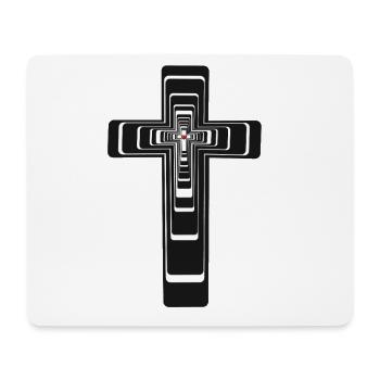 Croix Jésus Coeur Coeurs Croix Crucifix - Tapis de souris (format paysage) - blanc - Devant