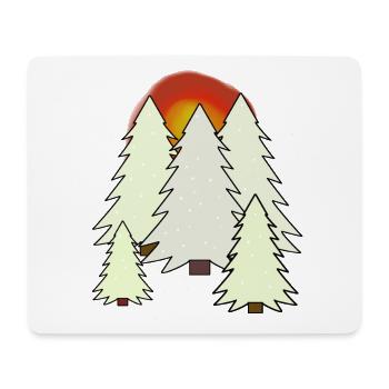 Baum Tannen Winter Wald Natur Schnee Fichten - Mousepad (Querformat) - Weiß - Vorne
