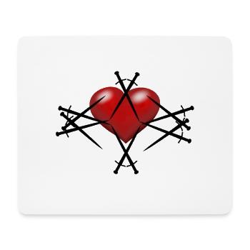 Sword Swords Heart Warrior Swordsman - Mouse Pad (horizontal) - white - Front