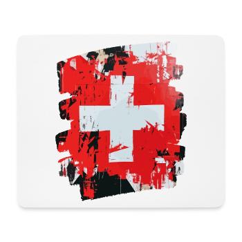 Schweizer Flagge Schweiz - Mousepad (Querformat) - Weiß - Vorne